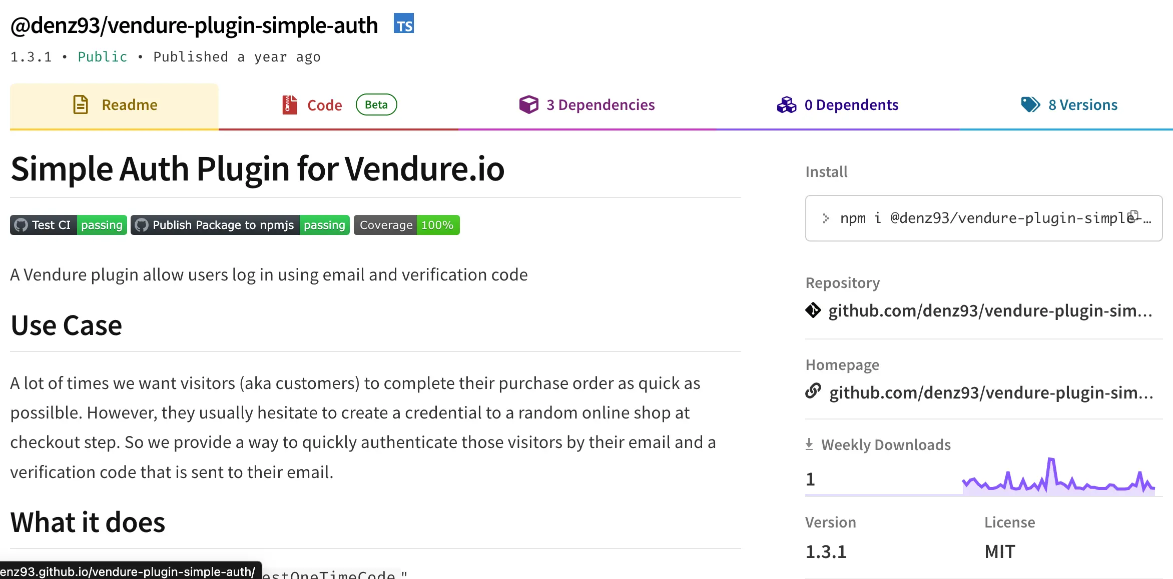 VendureIO Simple Auth